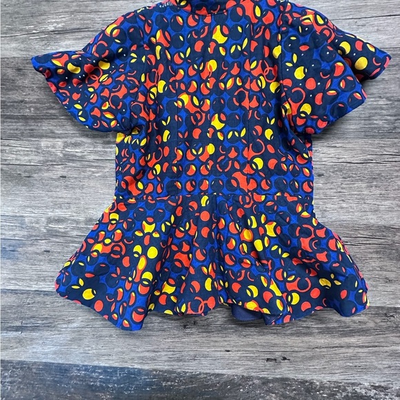 Colorful Full Zip Women's Blouse Top - Picture 2 of 9